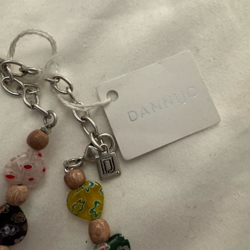 Dannijo NWT Bianca Venetian Glass Heart Necklace - Picture 6 of 8
